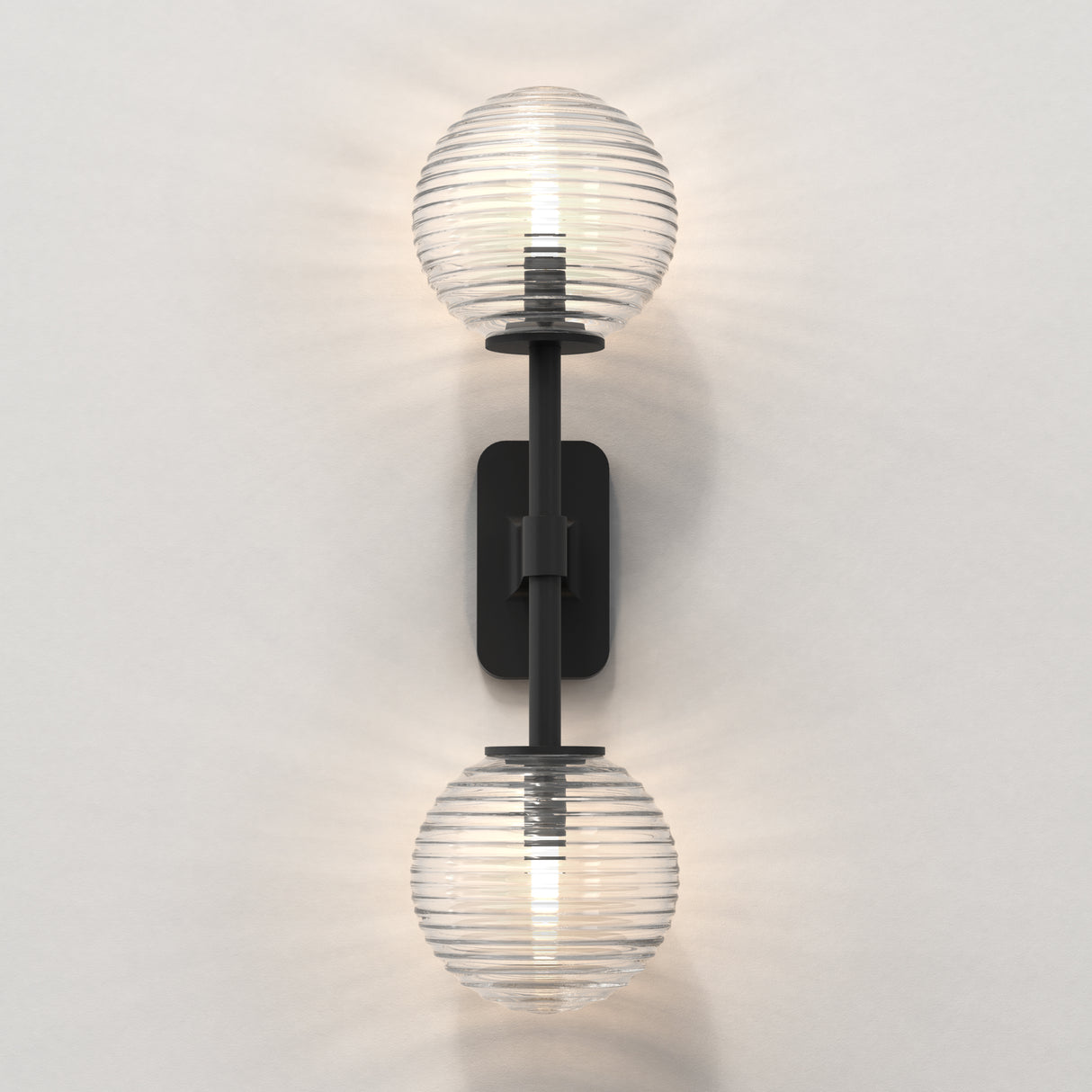 Astro Tacoma Twin Matt Black Bathroom Wall Light