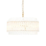 Amos Aquitaine Brushed Aged Brass & Clear Glass 5 Light Chandelier