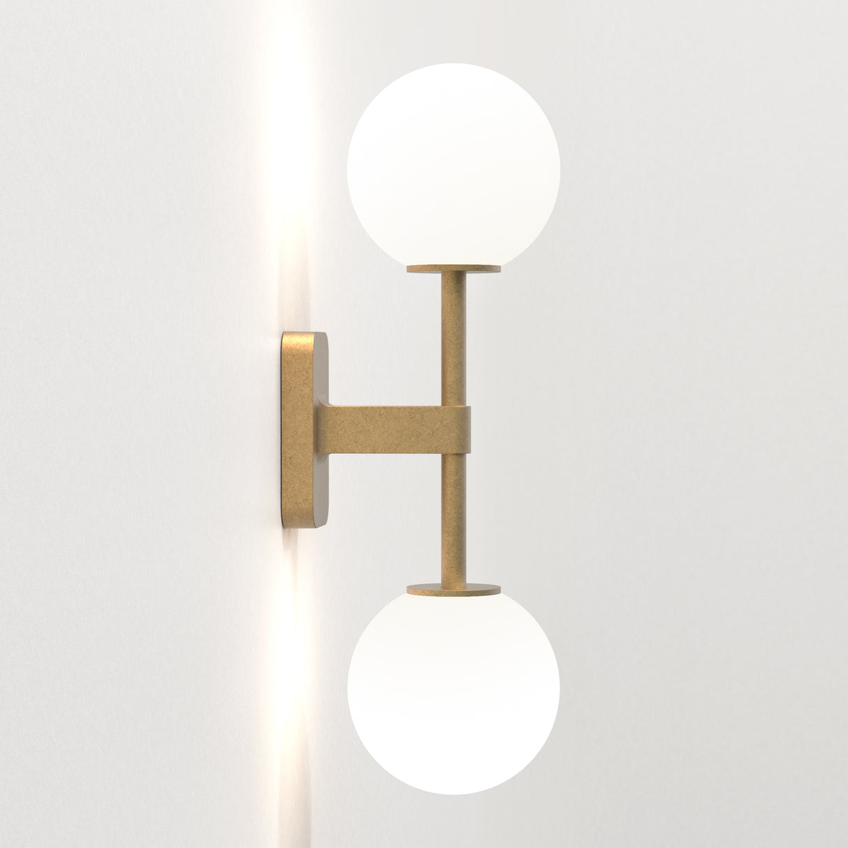 Astro Tacoma Twin Antique Brass Bathroom Wall Light