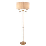Interiors 1900 Stanford Floor Lamp Antique Brass with Champagne Shade