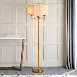 Interiors 1900 Stanford Floor Lamp Antique Brass with Champagne Shade