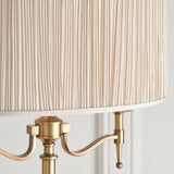 Interiors 1900 Stanford Floor Lamp Antique Brass with Champagne Shade
