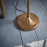 Interiors 1900 Stanford Floor Lamp Antique Brass with Champagne Shade