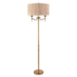 Interiors 1900 Stanford Floor Lamp Antique Brass with Champagne Shade