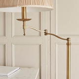 Interiors 1900 Stanford Swing Floor Lamp Antique Brass with Champagne Shade