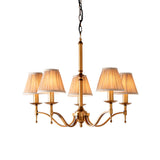 Interiors 1900 Stanford 5lt Chandelier Antique Brass with Champagne Shades