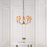 Interiors 1900 Stanford 5lt Chandelier Antique Brass with Champagne Shades