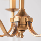 Interiors 1900 Stanford 5lt Chandelier Antique Brass with Champagne Shades