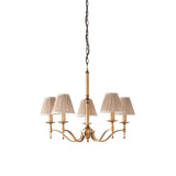Interiors 1900 Stanford 5lt Chandelier Antique Brass with Champagne Shades