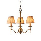 Interiors 1900 Stanford 3lt Chandelier Antique Brass with Champagne Shades