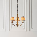 Interiors 1900 Stanford 3lt Chandelier Antique Brass with Champagne Shades