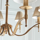 Interiors 1900 Stanford 8lt Chandelier Antique Brass with Champagne Shades