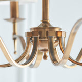 Interiors 1900 Stanford 8lt Chandelier Antique Brass with Champagne Shades