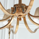 Interiors 1900 Stanford 8lt Chandelier Antique Brass with Champagne Shades
