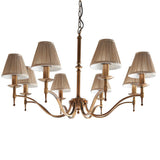 Interiors 1900 Stanford 8lt Chandelier Antique Brass with Champagne Shades