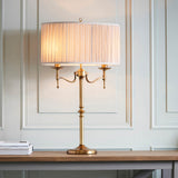 Interiors 1900 Stanford Table Lamp Antique Brass with Champagne Shade