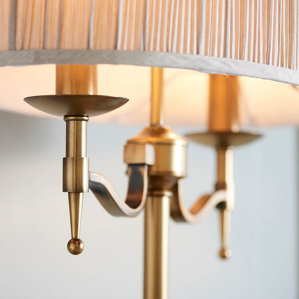 Interiors 1900 Stanford Table Lamp Antique Brass with Champagne Shade