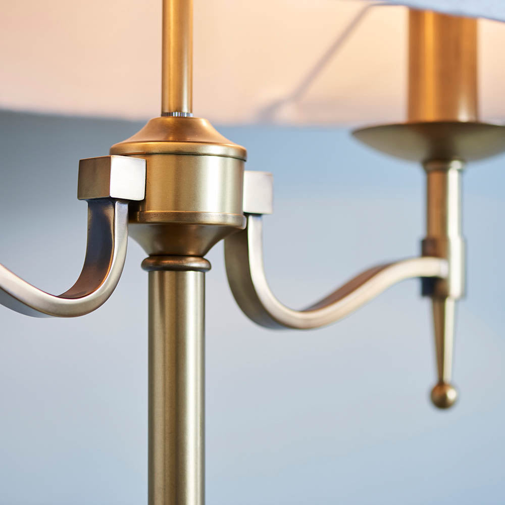 Interiors 1900 Stanford Table Lamp Antique Brass with Champagne Shade