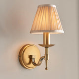 Interiors 1900 Stanford Single Wall Light Antique Brass with Champagne Shade