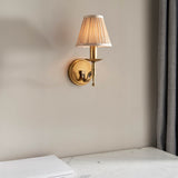 Interiors 1900 Stanford Single Wall Light Antique Brass with Champagne Shade