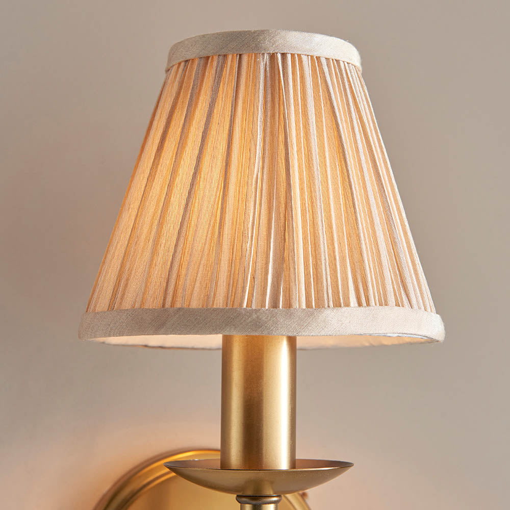 Interiors 1900 Stanford Single Wall Light Antique Brass with Champagne Shade