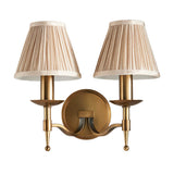 Interiors 1900 Stanford Twin Wall Light Antique Brass with Champagne Shade