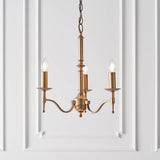 Interiors 1900 Stanford 3lt Chandelier Antique Brass