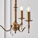 Interiors 1900 Stanford 3lt Chandelier Antique Brass