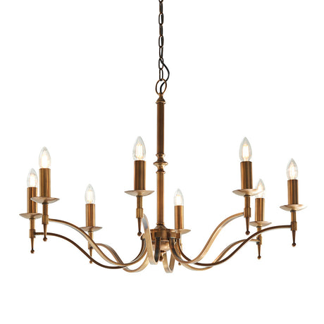 Interiors 1900 Stanford 8lt Chandelier Antique Brass