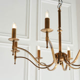 Interiors 1900 Stanford 8lt Chandelier Antique Brass