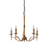 Interiors 1900 Stanford 5lt Chandelier Antique Brass