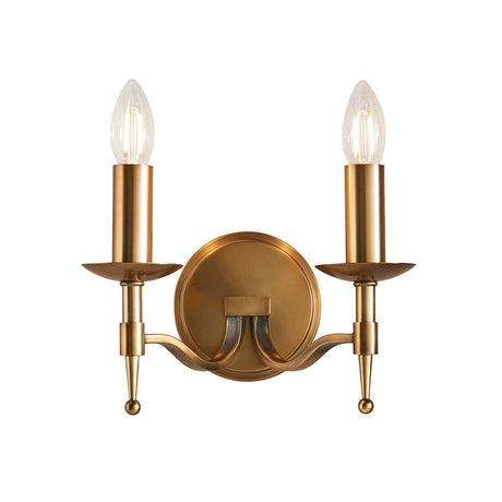 Interiors 1900 Stanford Twin Wall Light Antique Brass