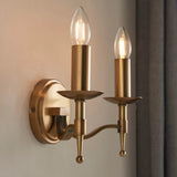 Interiors 1900 Stanford Twin Wall Light Antique Brass