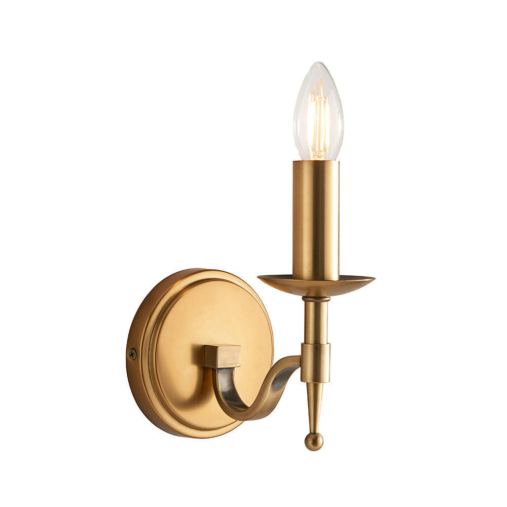 Interiors 1900 Stanford Single Wall Light Antique Brass