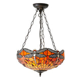 Tiffany Dragonfly Flame Medium Inverted 3lt pendant