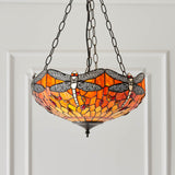 Tiffany Dragonfly Flame Medium Inverted 3lt pendant