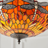 Tiffany Dragonfly Flame Medium Inverted 3lt pendant