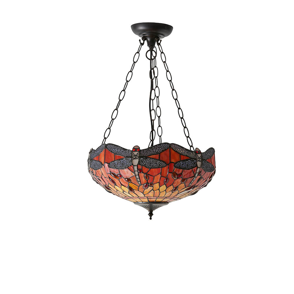 Tiffany Dragonfly Flame Medium Inverted 3lt pendant