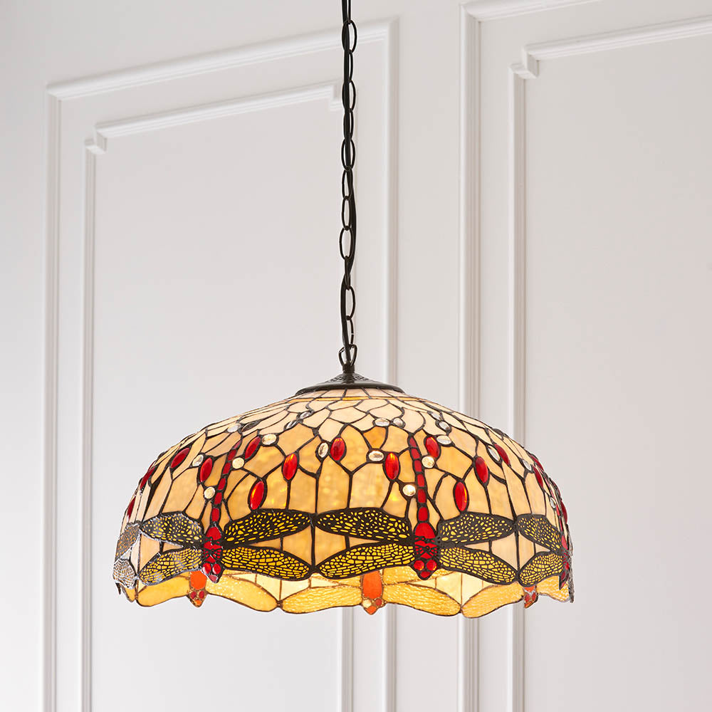 Tiffany Dragonfly Beige Large 3lt Pendant