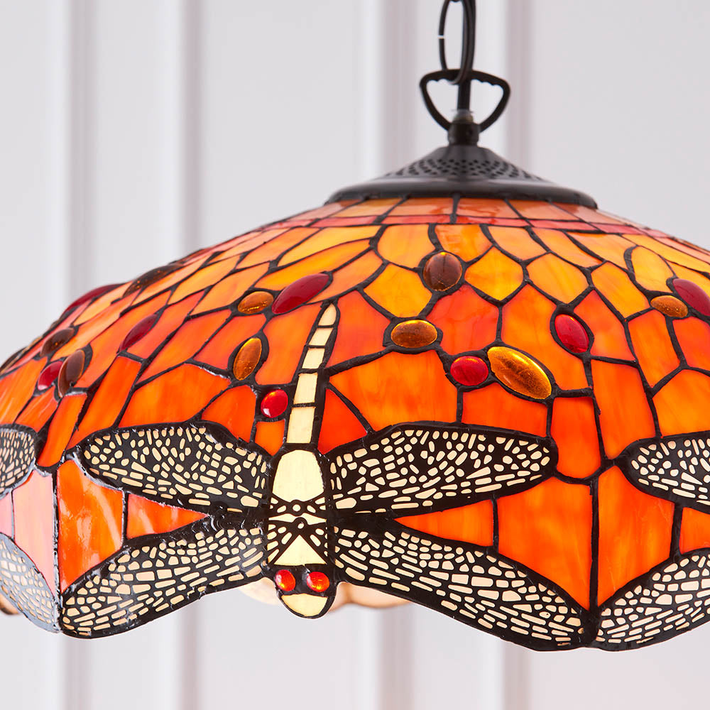 Tiffany Dragonfly Flame Medium 3lt Pendant