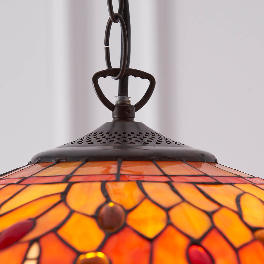 Tiffany Dragonfly Flame Medium 3lt Pendant