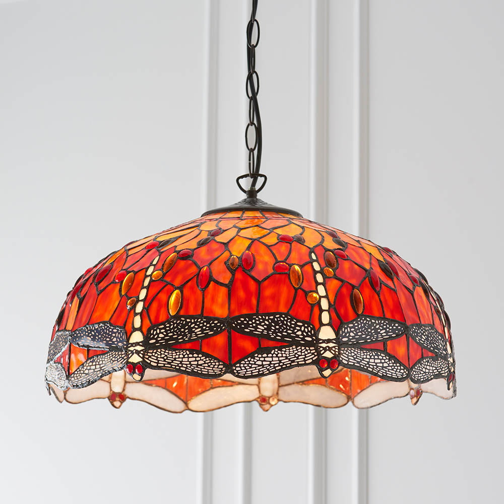 Tiffany Dragonfly Flame Large 3lt Pendant