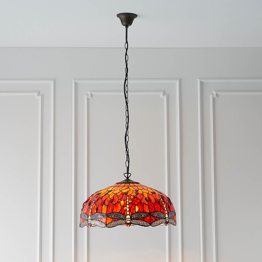 Tiffany Dragonfly Flame Large 3lt Pendant