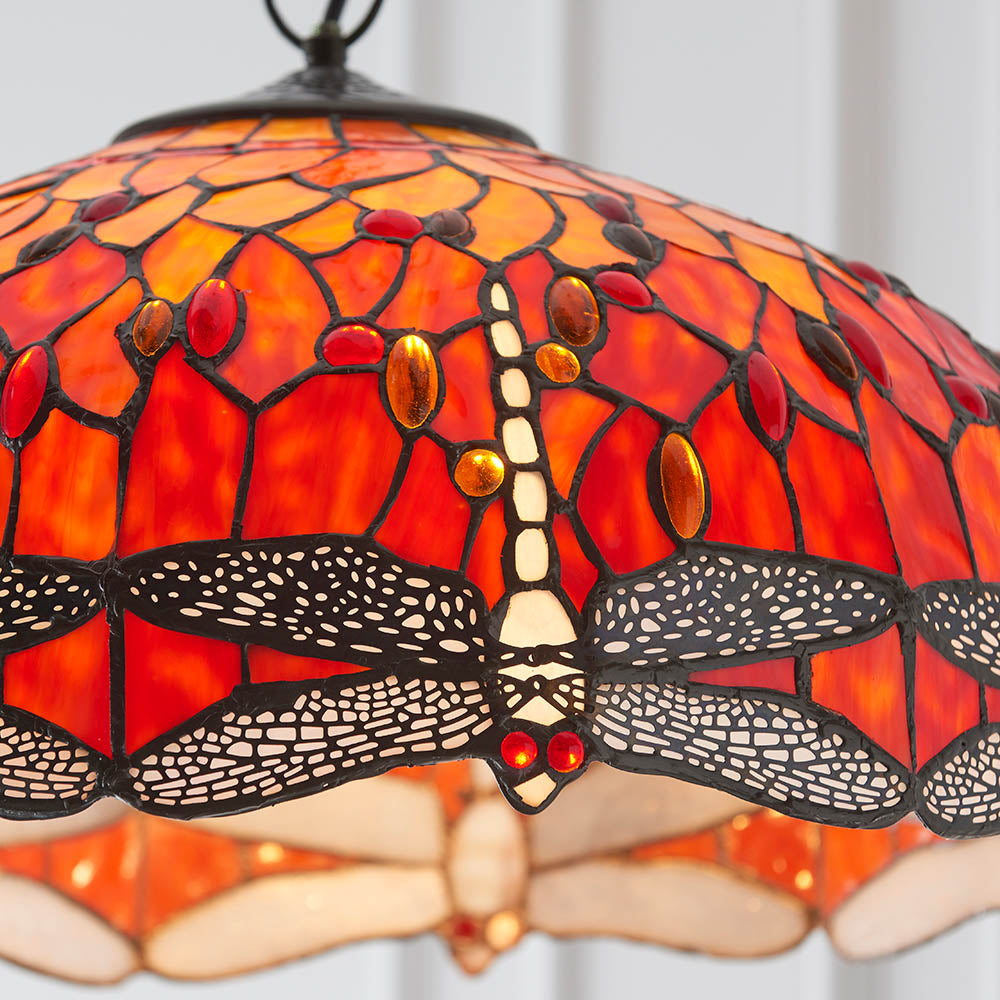 Tiffany Dragonfly Flame Large 3lt Pendant