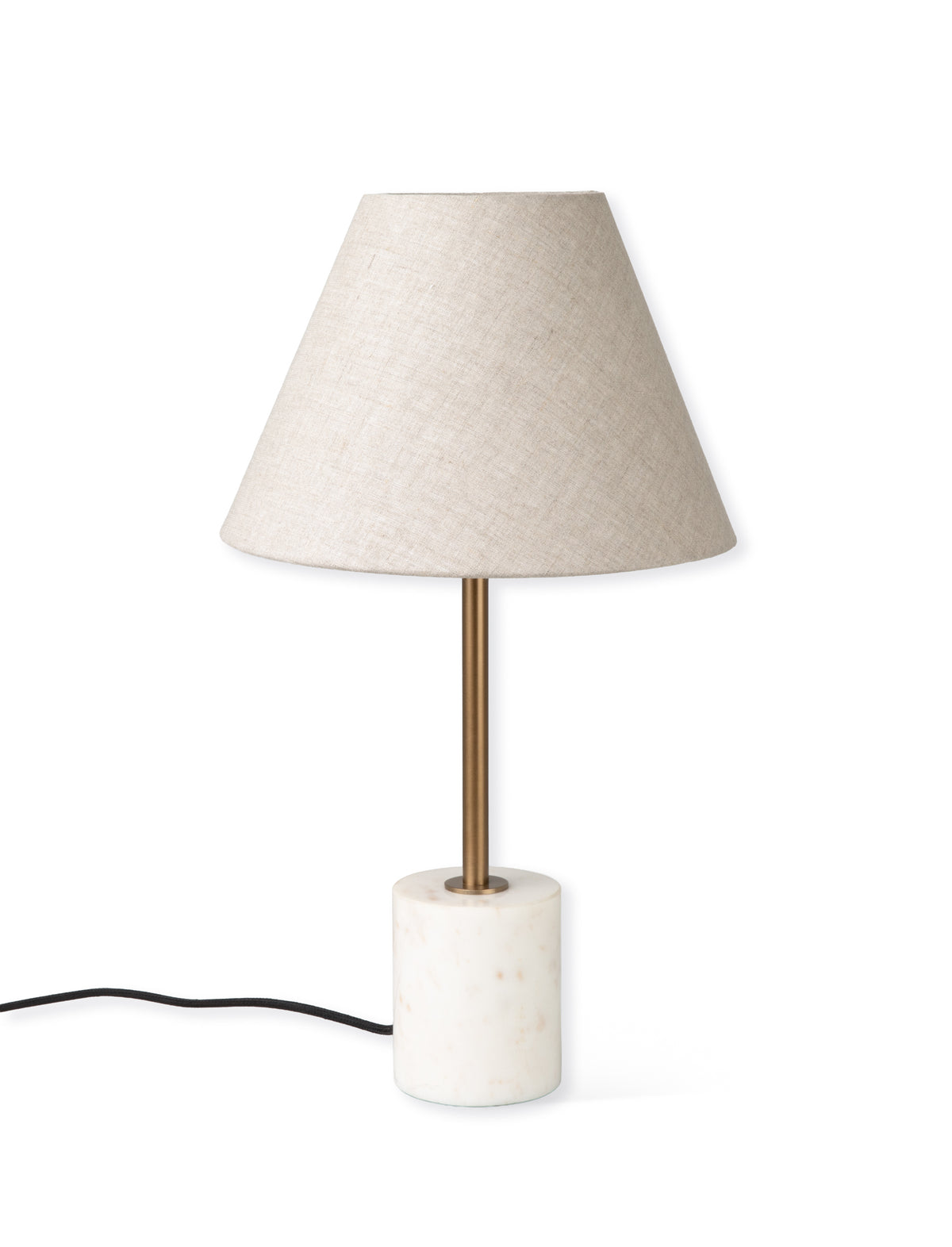 Garden Trading Winsley Table Lamp with Linen Shade, Marble & Antique Brass