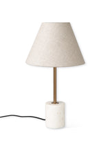 Garden Trading Winsley Table Lamp with Linen Shade, Marble & Antique Brass