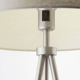 Endon Tri Floor Lamp Matt nickel plate & grey fabric