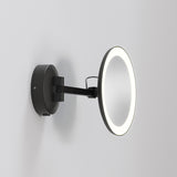 Astro Mascali Round LED Matt Black Bathroom Magnifying Mirror