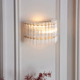 Amos Occitaine Brushed Aged Brass & Clear Glass Wall Light
