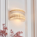 Amos Occitaine Brushed Aged Brass & Clear Glass Wall Light